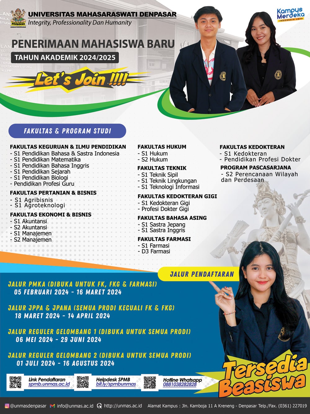 Penerimaan Mahasiswa Baru Tahun Akademik 2024/2025 <br> Universitas Mahasaraswati Denpasar